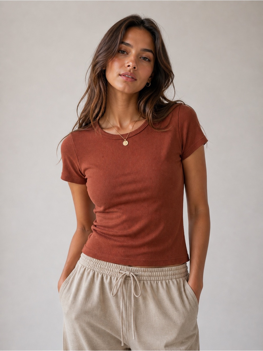 wild fable Ribbed Crewneck Tee